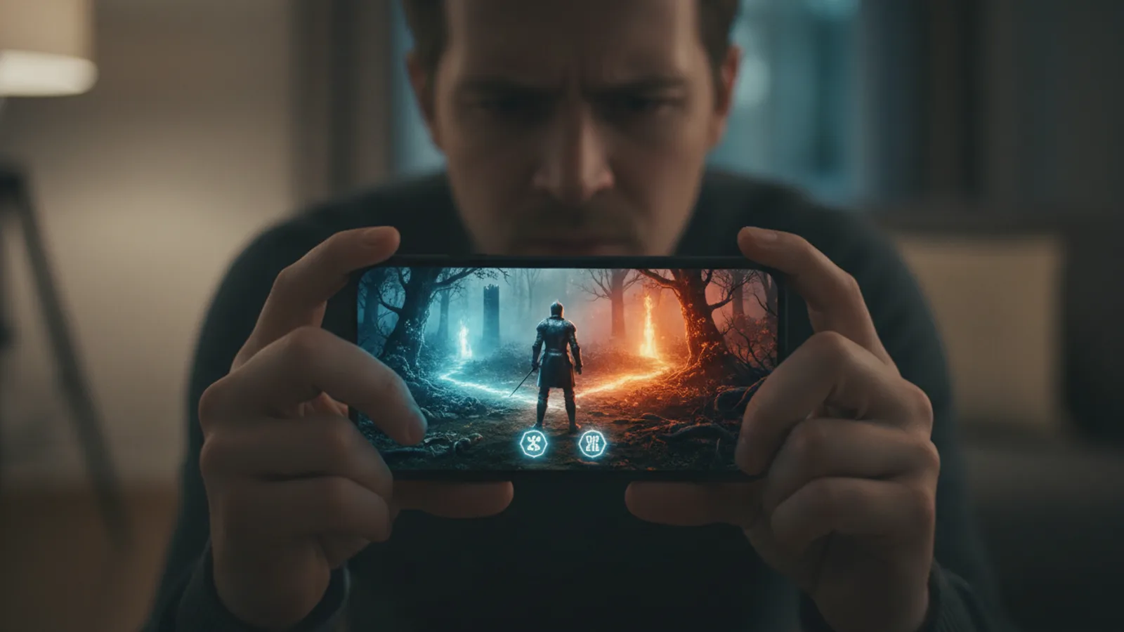 User interacting with a cinematic choice in a Cinely interactive story on their phone.