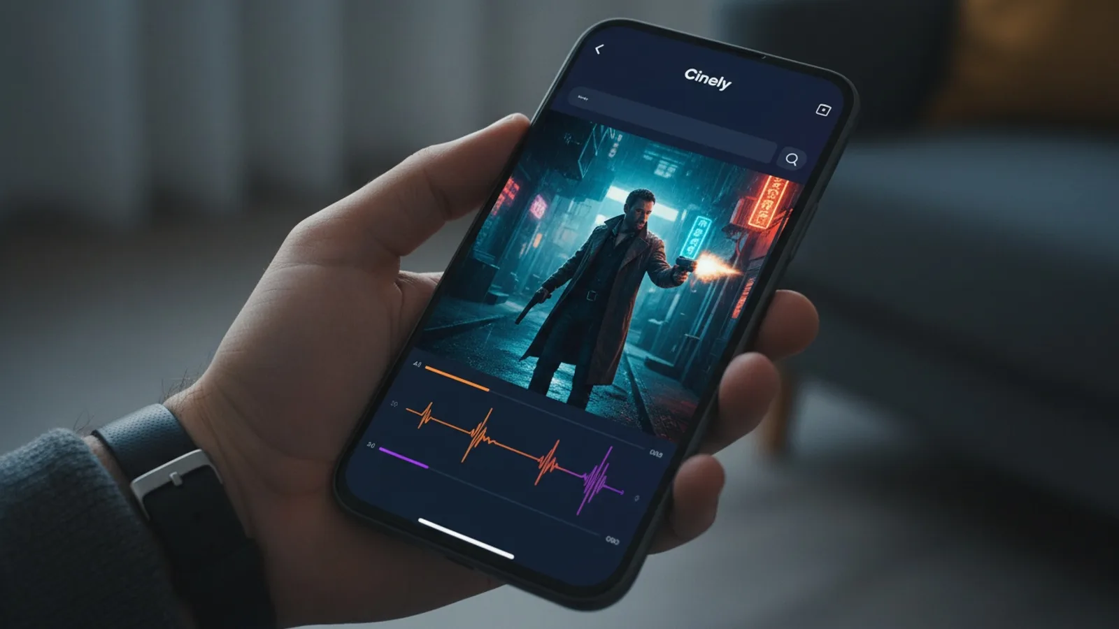 Cinely AI movie maker app open on an Android smartphone